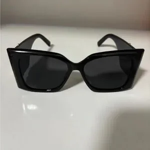 Saint Laurent Bold Oversized Black Sunglasses With Angular Design - NWT Saint Laurent Bold Contour 64MM Square Sunglasses | Saks  main image 3